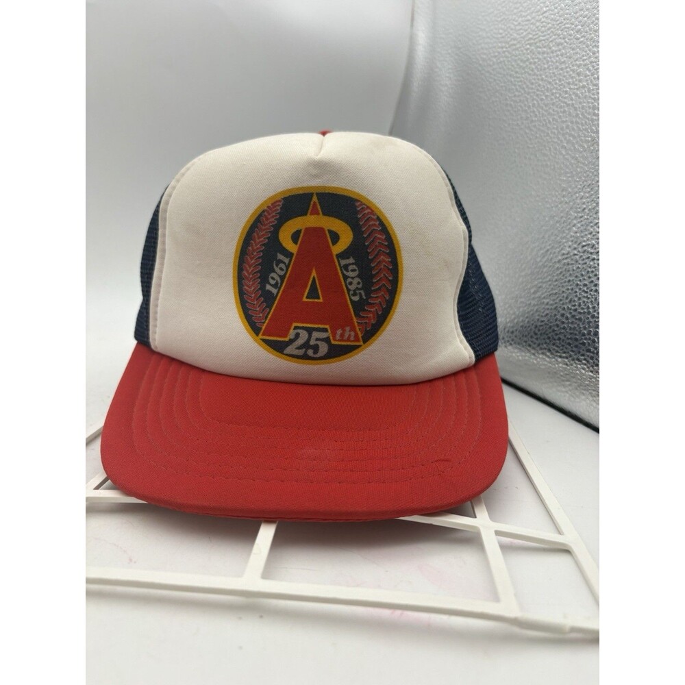 Vintage 1985 California Angels 25th Anniversary Mesh Trucker Snapback Hat